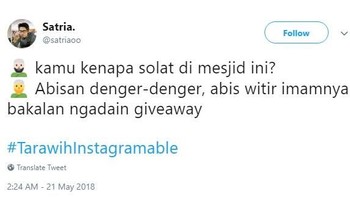 Ternyata sekarang ada masjid yang ngasih giveaway supaya ramai yang datang. Foto: istimewa
