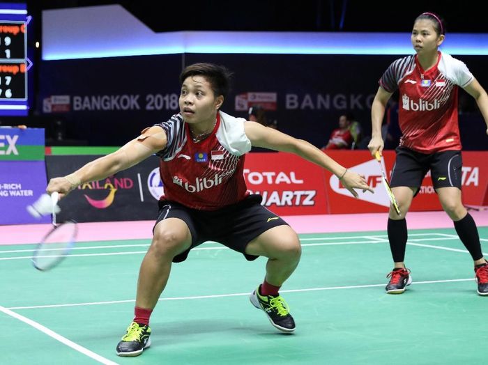 Greysia Polii/Apriyani Rahayu, Greysia/Apriyani, Greysia Polii, Apriyani Rahayu Ganda putri Greysia Polii/Apriyani Rahayu pada partai lawan Malaysia di Piala Uber 2018, Senin (21/5/2018).