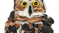  Kalau burung hantu ini terbuat dari jamur shiitake organik, lobak hitam, terong, dan buah lemon. Foto: Instagram @harleysfood_art