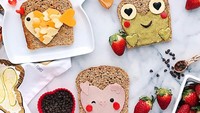 Roti gandum dengan hiasan seperti ini memang lucu banget ya. Roti dengan selai terlihat seperti kue yang cantik. Foto: instagram @luxeandthelady