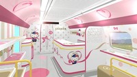 Seluruh interior dari mulai kursi, meja, jendela sampai awak kabin akan memakai dekorasi sesuai tema yang menggemaskan ini (West Japan Railways)
