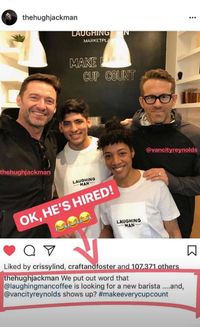 Wah! Ryan Reynolds Ditunjuk Jadi Barista di Kafe Milik Hugh Jackman