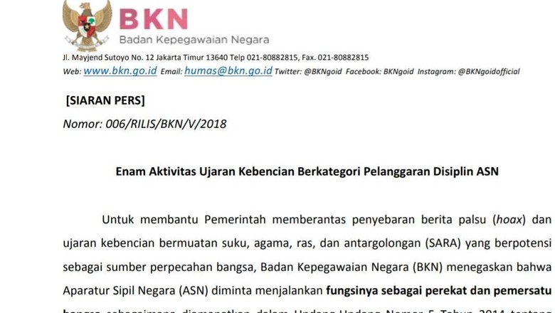 Lawan Hoax! Laporkan Jika ASN Langgar 6 Hal ini di Medsos Lawan Hoax! Laporkan Jika ASN Langgar 6 Hal ini di Medsos