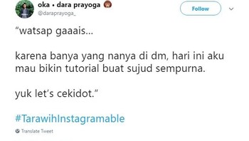 Yang sujudnya masih kurang sempurna, mungkin bisa tonton video tutorial dari mbak ini. Foto: istimewa