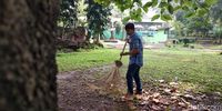 Pelempar Rokok ke Orang Utan Dihukum Menyapu Bunbin Bandung