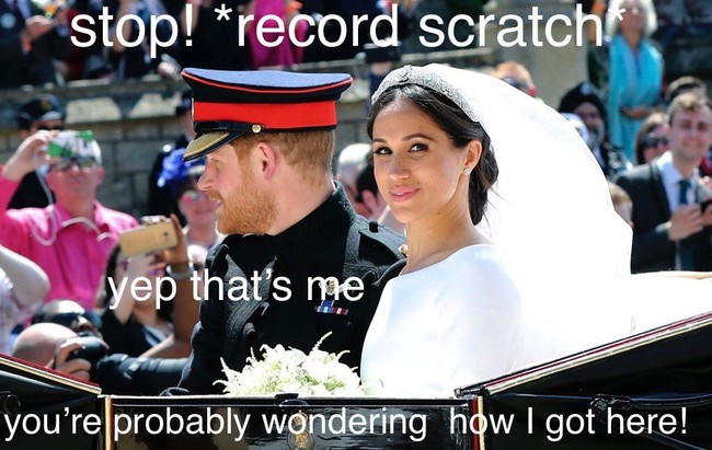 Netizen membuat foto Meghan ini seperti bagian dari awal film. Ya, inilah kisahku. Foto: Dok. Twitter