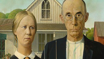 American Gothic oleh Grant Wood. Foto: boredpanda