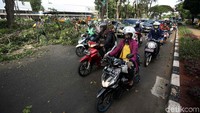 Lalu lintas di jalan tersebut sempat tersendat.