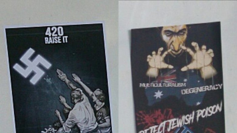 Sinagog di Adelaide Ditempeli Poster Nazi Sinagog di Adelaide Ditempeli Poster Nazi