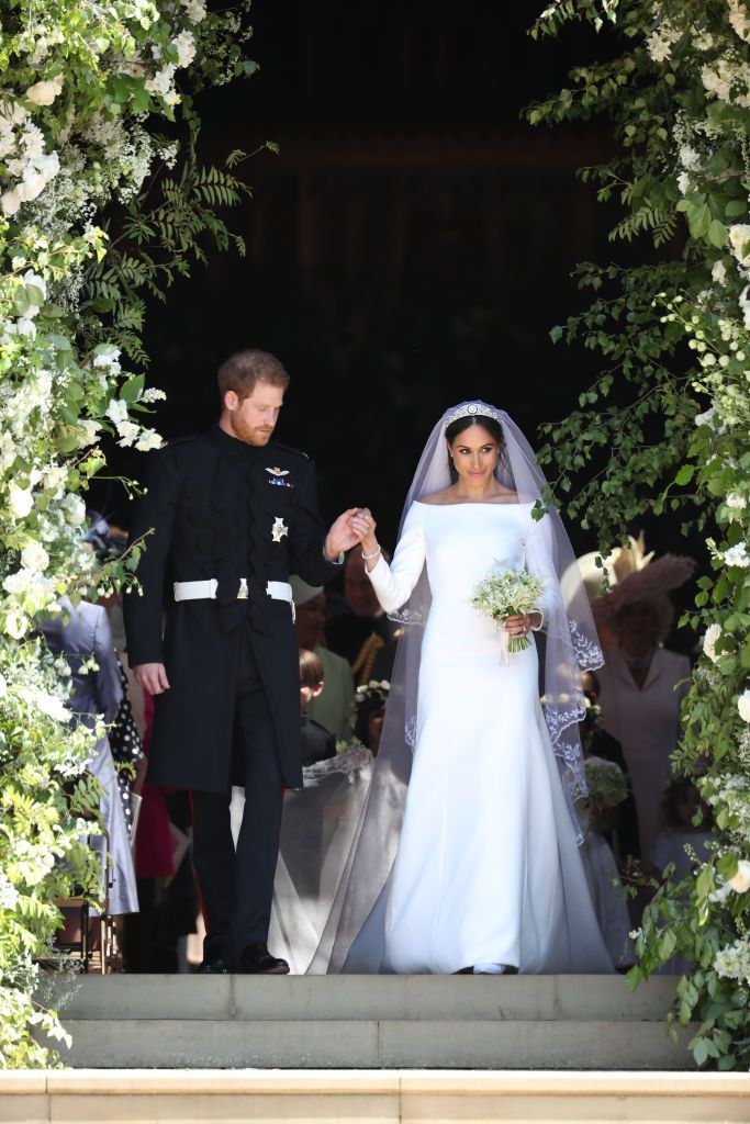 WINDSOR, UNITED KINGDOM - MAY 19:  Meghan Markle and her bridal party walk down the aisle of St George's Chapel at Windsor Castle for the wedding to Prince Harry on May 19, 2018 in Windsor, England. (Photo by Danny Lawson - WPA Pool/Getty Images)