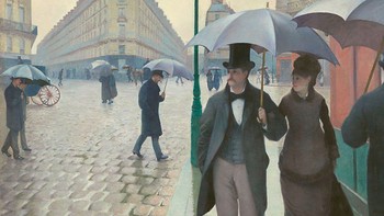 Paris Street, Rainy Day oleh Gustave Cailebotte. Foto: boredpanda