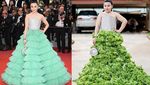 Bikin Ngakak! Wanita Ini Tiru Gaun Selebriti dengan Durian hingga Kerupuk Udang