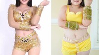 Meskipun tak se-seksi wanita yang ia ikuti. Sine justru menghias tangannya dengan kulit durian dan menambah ukuran dadanya dengan durian. Kocak! Foto: Instagram @framsook_lek_lek