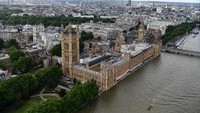 Westminster Abbey, salah satu gereja paling bersejarah di Kota London di potret dari ketinggian. Istimewa/ Getty Images.
