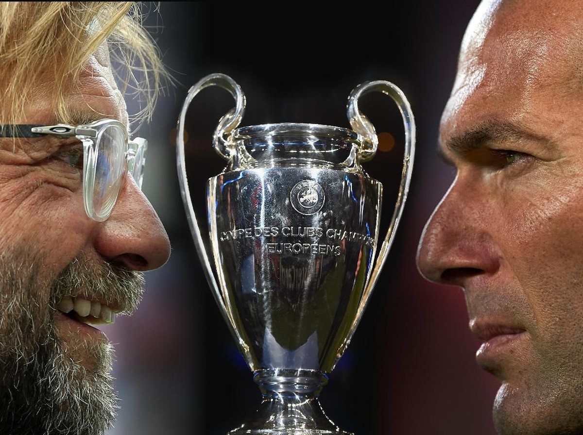 Zinedine Zidane vs Juergen Klopp di final Liga Champions 2018 antara Real Madrid dengan Liverpool ( Getty Images)