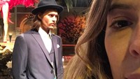 Di New York, Dalma juga berkunjung ke Museum Madame Tussauds. Gadis berusia 31 tahun ini bahkan selfie dengan Jhonny Depp. (Dalma Maradona/Instagram)