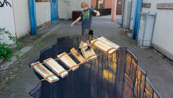 Karya seniman Nikolaj Arndt. Dia telah menekuni seni 3 dimensi di jalanan sejak tahun 2009. Foto: mymodernmet