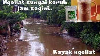 Sungai keruh keliatan mirip es milo. Foto: Istimewa