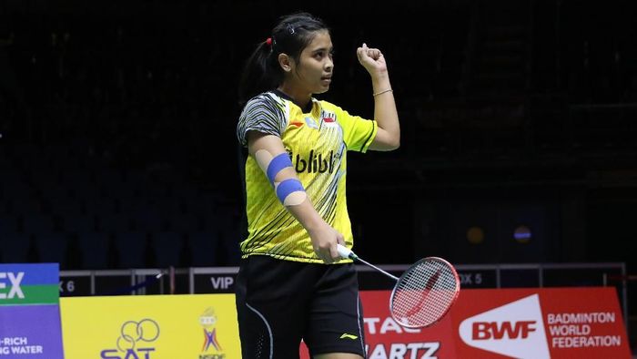 Gregoria Mariska Tunjung saat mengalahkan Nitchaon Jindapol dari Thailand (Foto: dok: Tim Humas dan Media PP PBSI) Gregoria Mariska Tunjung saat mengalahkan Nitchaon Jindapol dari Thailand (Foto: dok: Tim Humas dan Media PP PBSI)