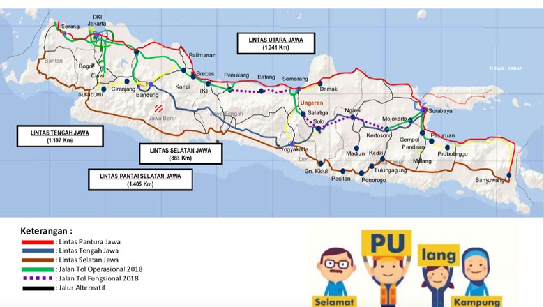 Ini Peta Tol Jalur Mudik di Jawa dan Sumatera