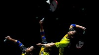 Di partai ketiga, Gregoria Mariska Tunjung berhadapan dengan Nitchaon Jindapol. Foto: Puspa Perwitasari/Antara Foto
