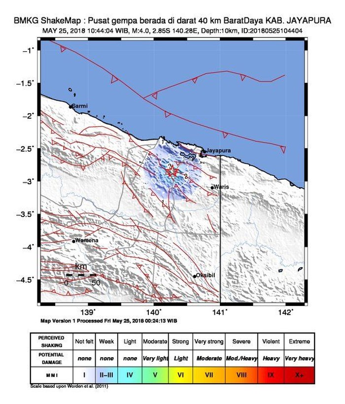 Gempa 4 SR Guncang Jayapura