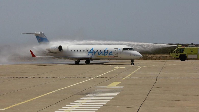 Foto: Ilustrasi Aruba Airlines (IAEFALCON/Twitter) Foto: Ilustrasi Aruba Airlines (IAEFALCON/Twitter)