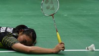 Sayangnya, Ruselli kalah 9-21, 12-21 dari Busanan. Indonesia pun harus mengakui keunggulan Thailand dengan skor 2-3. Foto: Puspa Perwitasari/Antara Foto