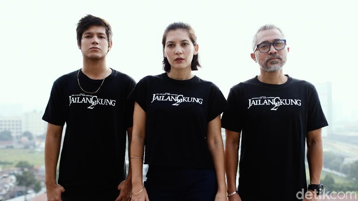 Para pemeran Jailangkung 2 saat berkunjung ke kantor detikcom.
