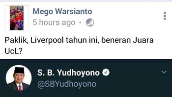 Bahkan ada yang iseng mengedit tanggapan mantan Presiden SBY untuk mengolok-olok Liverpool. Foto: Istimewa/Facebook
