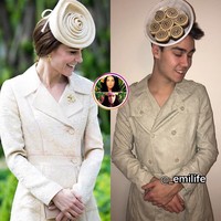 Gaya kocak pemilik akun Instagram @_emilife saat menirukan gaya fashion Kate Middleton. Bukannya terlihat anggun, gaya Emi ini malah mengundang tawa. Foto: Instagram
