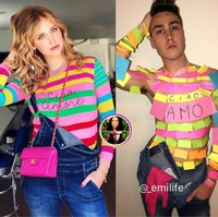 Emi memang tak pernah kehabisan ide untuk meniru gaya selebriti maupun model. Ia pun menggunakan berbagai kertas note warna warni untuk menyerupai pakaian yang dikenakan oleh Chiara Ferragni. Foto: Instagram