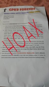 Selebaran ajakan 'perang salib' yang viral di medsos. Polisi menyatakan bahwa itu hoax.