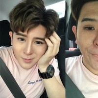 Penampilannya yang lebih ganteng juga didukung dengan makeup. Foto: Facebook Steven Yong