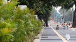 Cantiknya Trotoar di Senayan Mulai Terlihat