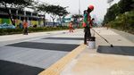 Cantiknya Trotoar di Senayan Mulai Terlihat
