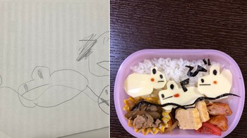 Meski demikian diakuinya ia juga merasa cemas karena akan semakin susah meniru gambar sang anak untuk bekalnya nanti. (Foto: Twitter)