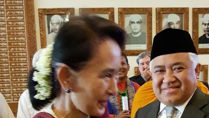 Bertemu Aung San Suu Kyi, Din Syamsyuddin Bahas Perdamaian Rohingya