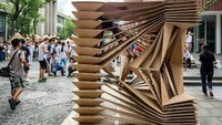 Rumah kardus ini berada di acara lomba yang diselenggarakan oleh Universitas Chongqing di Cina. Istimewa/Boredpanda.