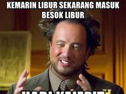 Meme Curhatan Masih Kerja di Hari Kejepit