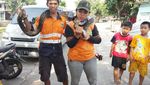 Penampakan Ular 3 Meter yang Muncul di Kali Cipinang Lontar