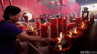 Begini suasana perayaan Waisak di Wihara Dharma Bhakti, Petak Sembilan, Jakarta, Selasa (29/5/2018).