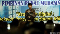 Presiden Joko Widodo (Jokowi), menghadiri pengkajian Ramadan yang digelar PP Muhammadiyah, di Kampus Uhamka, Jakarta Timur, Selasa (29/05/2018).
