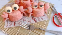  Kalau chiffon cakenya bentuk kepiting menggemaskan gini jadi nggak tega dimakan ya? Foto: Instagram i_bun_go_go