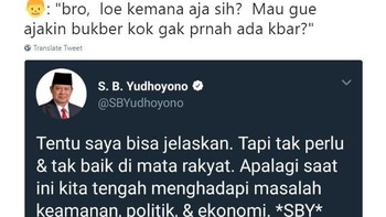 Kadang ngasih jawabannya ngegantung kayak tweet SBY yang sempat viral ini. Foto: istimewa