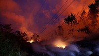 Lava mengalir ke laut setelah melintasi Jalan Raya 137 dekat Kapoho, Hawaii, AS (Foto: Dok. REUTERS/Marco Garcia)
