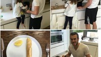 Momen manis Gareth bersama Alba di Hari Pancake. Bikin pancake bareng dan Gareth pun menikmati pancakenya. So sweet! Foto: Instagram @garethbale11