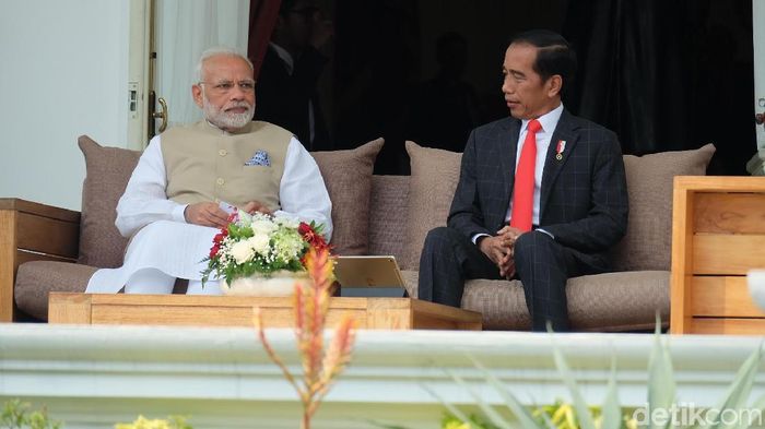 Presiden Jokowi dan PM India Narendra Modi/Foto: Andhika Prasetia/detikcom Presiden Jokowi dan PM India Narendra Modi/Foto: Andhika Prasetia/detikcom