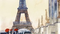 Kota Paris di kala hujan beserta dengan Menara Eiffel yang menjadi ciri khas kota Paris, Perancis. Istimewa/Boredpanda.