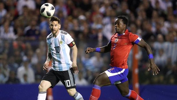 Lionel Messi cetak hattrick ke gawang Haiti.